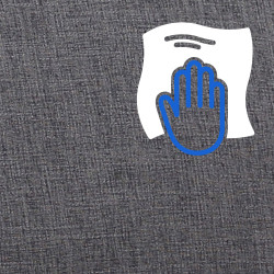 Poltrona a dondolo Morelia in tessuto noce grigio chiaro